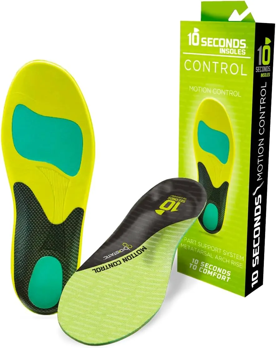 10 Seconds 3210 Motion Control Shoe Insoles, M 14