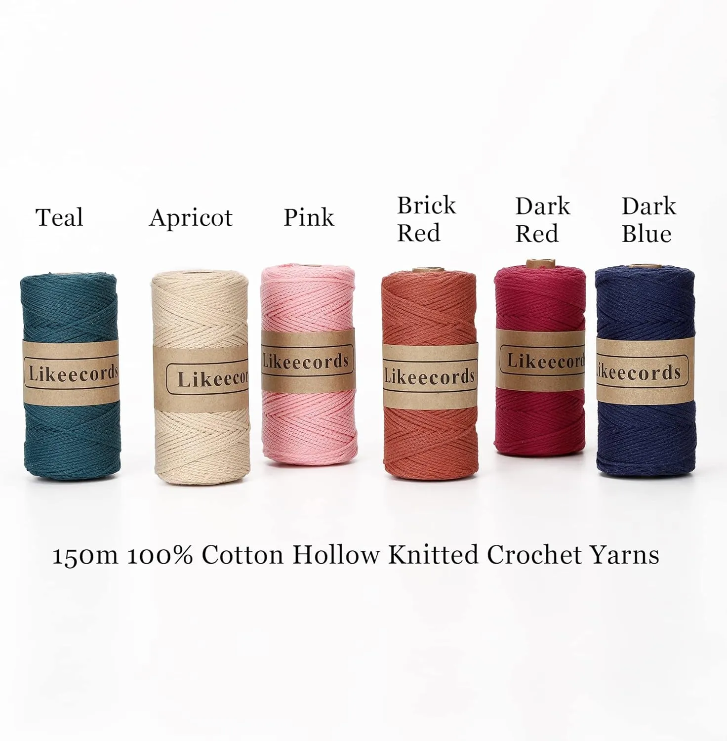 100% Cotton Rope Crochet Yarn Bag Cord 2mm 350Yards Braided Macrame Cord Macrame Rope Crochet Thread Gift for Knitter(Brick Red)