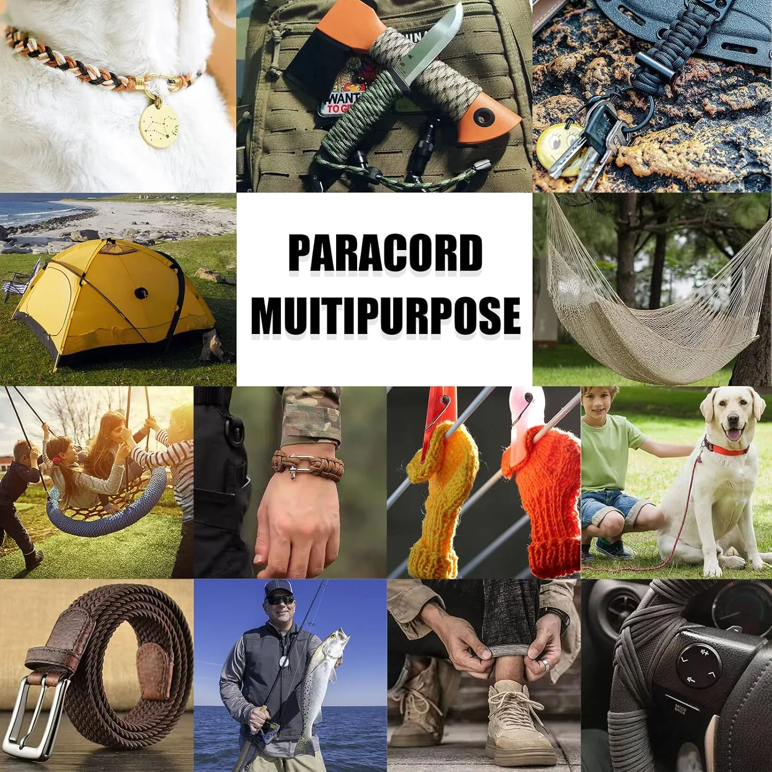 1000Ib Paracord Rope - 100ft / 200ft / 500ft / 1000ft 4mm,12 Strand Parachute Spool Cord,para Cord Lanyard for Camping,Hammock,Clothsline,Hiking,Fishing,Survival braceletand Survival - Black 1000FT