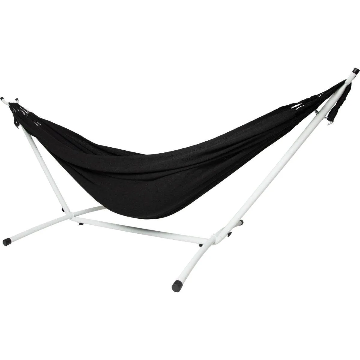 10ft White Universal Steel Hammock Stand & Authentic Double Clasico Hammock in Midnight
