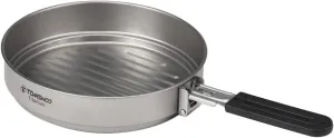 1100ml Titanium Fry Pan Ultralight Grill Frying Pan with Folding Handle for Outdoor Cooking Camping Hiking Backpacking,Titanium Pan