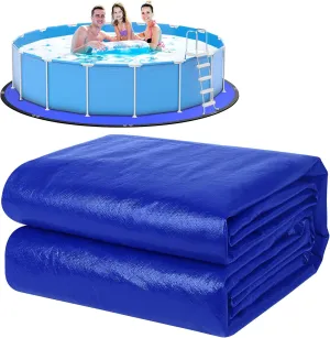 12FT Round Pool Ground Cloths, 185g/㎡ Density Heavy Duty Pool Liner Pad, Anti-Aging Puncture Resistant Pool Ground Mat, Waterproof Pool Liner Protector Tarp for Above Ground Swimming Pools