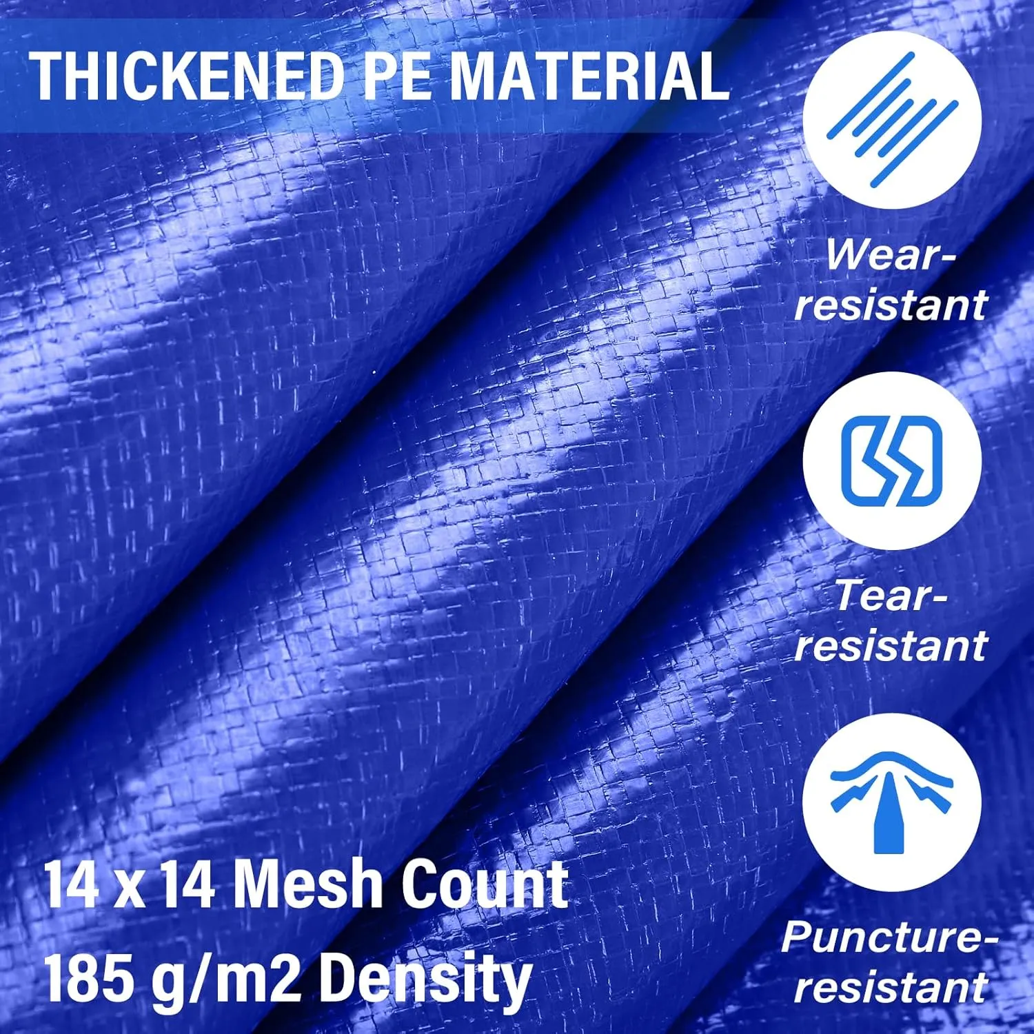12FT Round Pool Ground Cloths, 185g/㎡ Density Heavy Duty Pool Liner Pad, Anti-Aging Puncture Resistant Pool Ground Mat, Waterproof Pool Liner Protector Tarp for Above Ground Swimming Pools