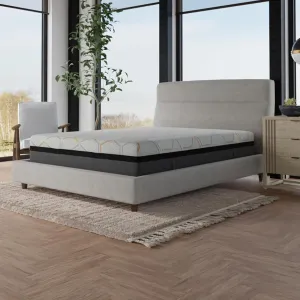 14" Hybrid Copper Gel Cooling Memory Foam Mattress with Edge Support and Air Ridge Foam, King Size, Light Gray