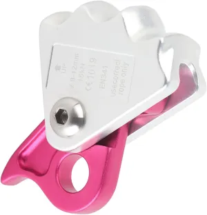 15KN Climbing Descender, Auto Lock Gear Stop Descender for 9-12mm Rope, Aluminum, Suitable for Rappel System, Fire