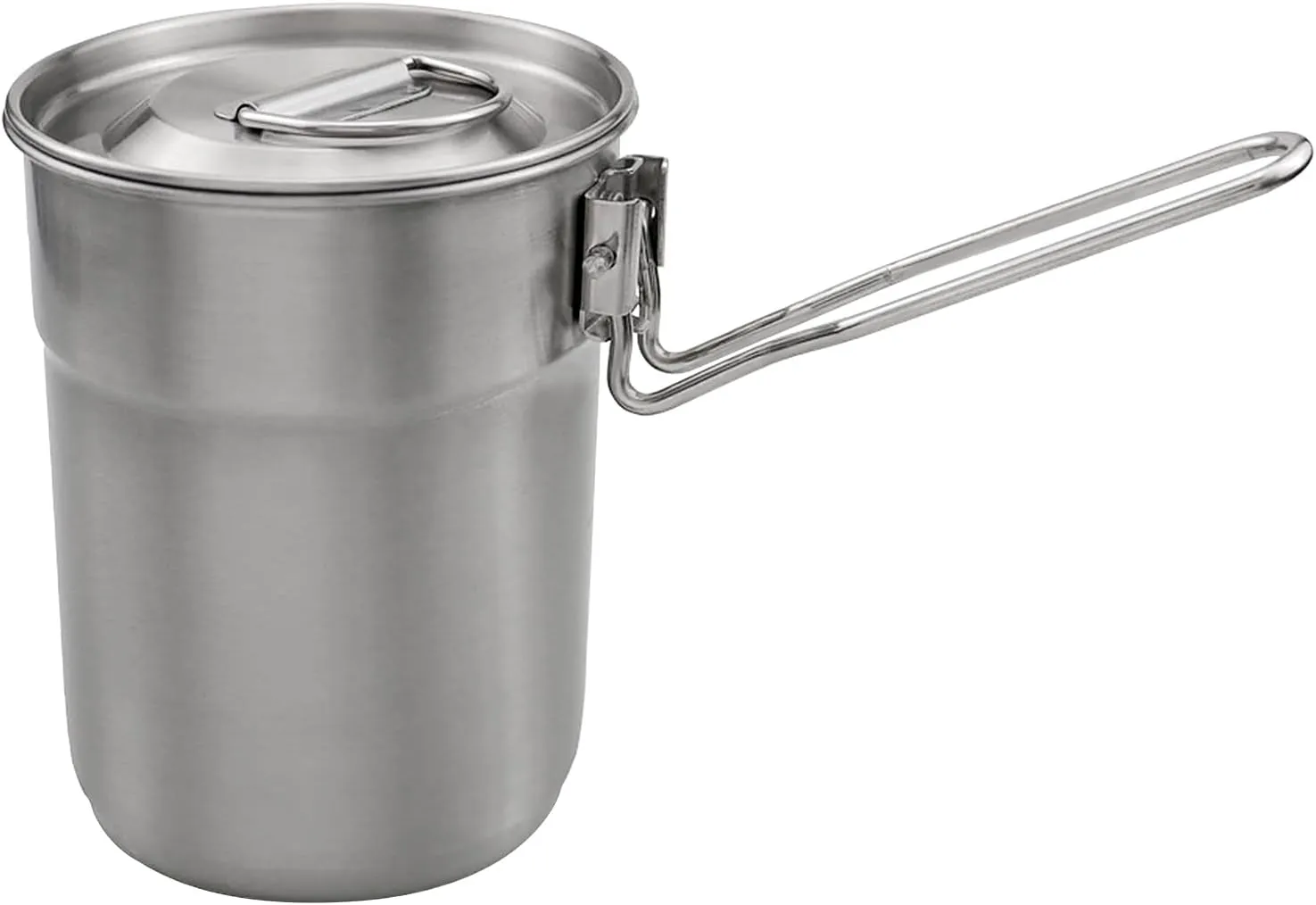 1L Coffee Cup with Folding Handle & Ventilated Lid Stainless Steel Camping Kettle Lightweight Cook Pot for Backpacking Hiking Camping Travelling