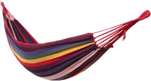 1Pc Colorful Canvas Camping Swing Hammock Thickened Outdoor Hanging Chair for Garden Backyard and Camping Relaxation for Outdoor Adventures