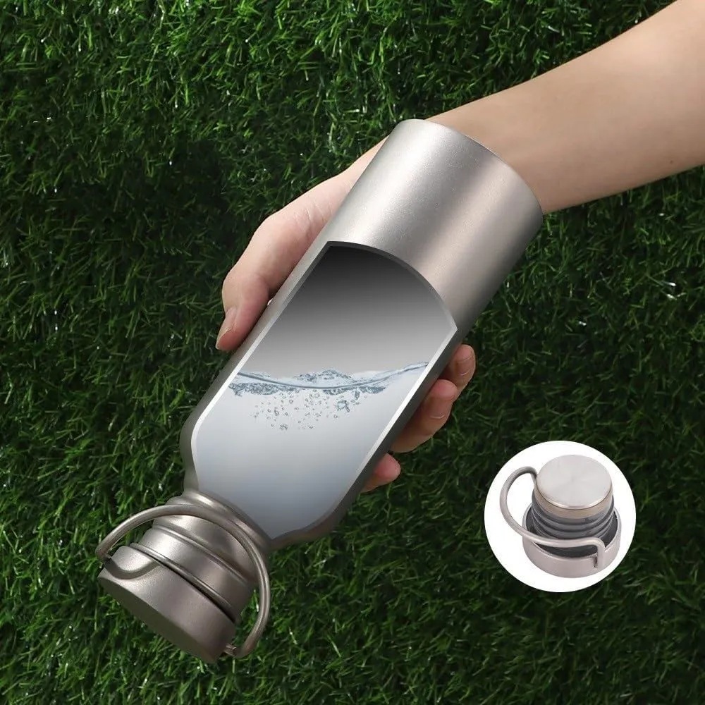 1PC Pure Titanium Cycling Portable Kettle Outdoor Sports Large Capacity Running Camping Portable Kettle(430ML)