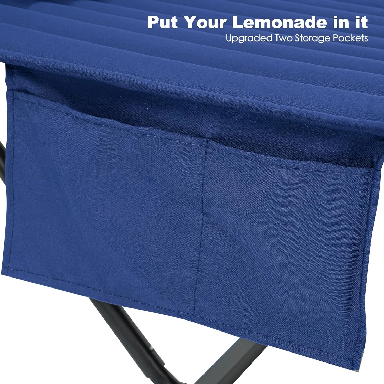 2 Person Hammock with Stand for Outside, 12ft Heavy Duty Steel Stand, Double Hammocks with Hardwood Spreader Bar, Large Removable Pillow, Side Pockets, Max 475 lbs Capacity (Blue)
