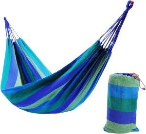 2-Person Thickened Canvas Swing Hammock Outdoor Camping Travel Fashion Design Lightweight 2 Ropes Bag