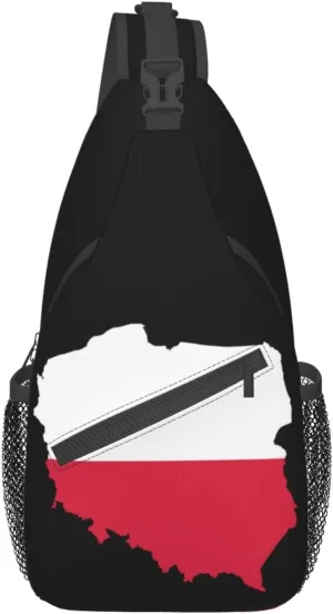 2018 Poland Flag And Map Sling Backpack Unisex Fashion Daypack Cross Chest Bag Diagonally Hiking Rucksack