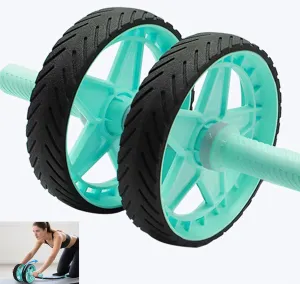 2025 New Double-Wheel Ab Roller for Core Training – Rebound Design with Adjustable Elastic Band, Silent Non-Slip Wheels, Detachable Build, Knee Pad & Bands – Home Gym Gear for Men/Women