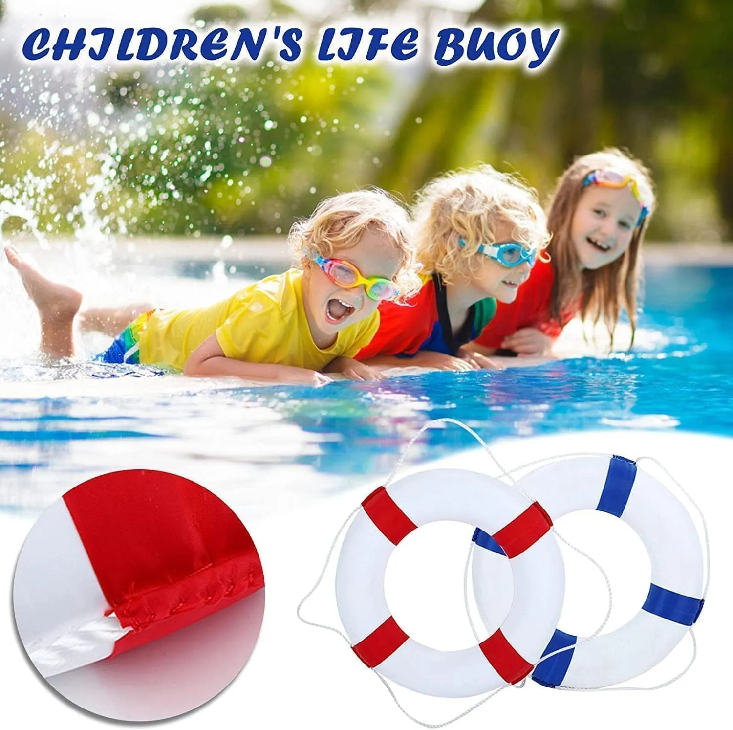 20Inch Throwable Lifebuoy Ring with 98.4FT Floating Rescue Rope - Emergency Flotation Device for Boating, Pool & Outdoor Water Safety, Heavy-Duty Foam Buoy & Perimeter Line Lifeguard Kit