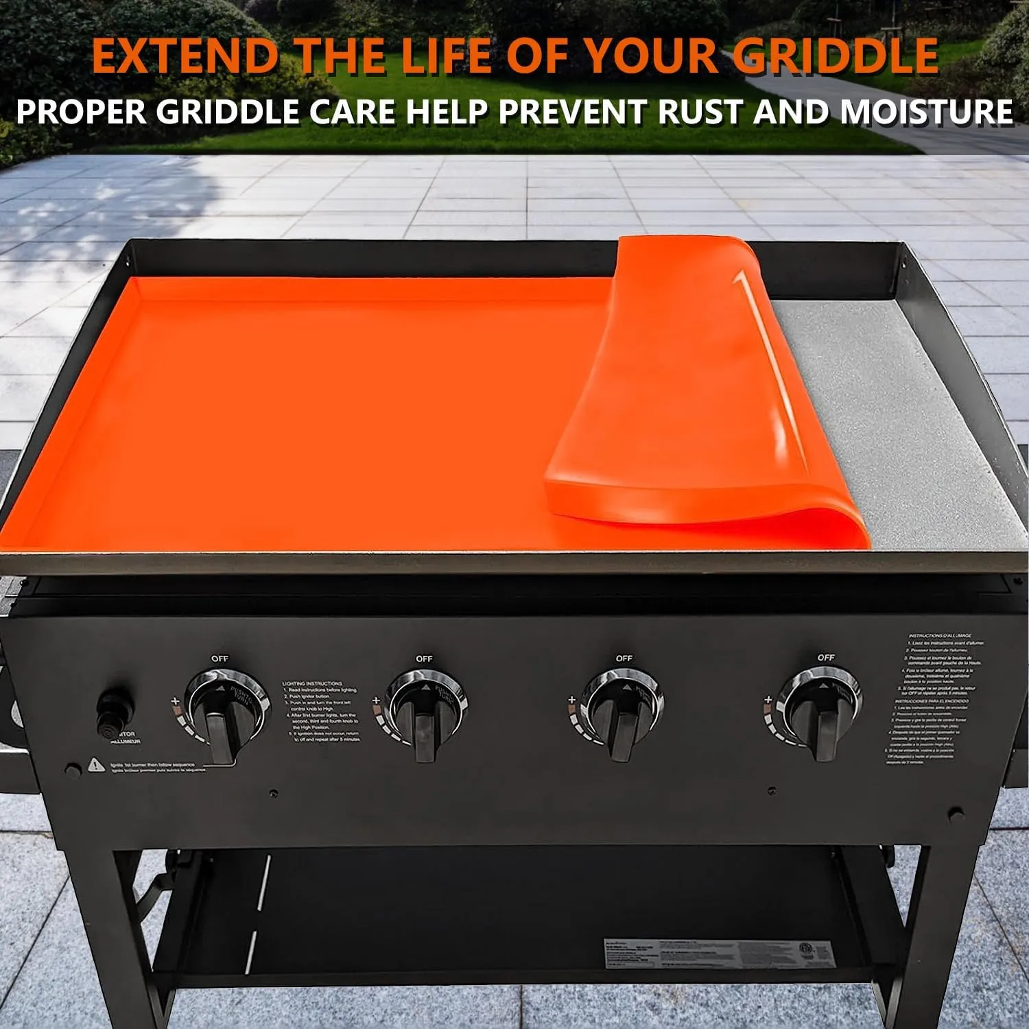 22" Silicone Griddle Mat for Blackstone 22 Inch Grill, Heavy Duty Food Grade Silicone Griddle Cover, Protect Your Grill from Dirt & Rust All Year Round