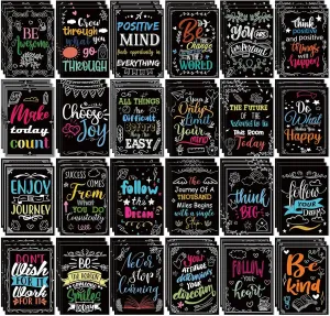 24 Pcs Positive Coloring Book for Adult Bulk, DIY Art Coloring Book for Drawing with Black Motivational Words for Stress Relief Party Favors Goodie Bag Filler