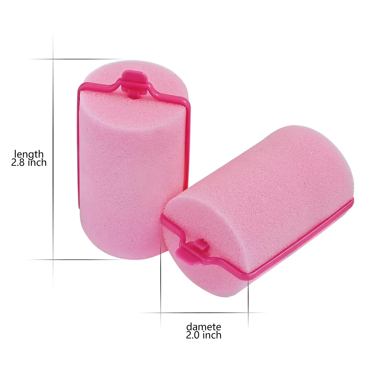24 Pieces Foam Sponge Hair Rollers - Soft Sleeping Hair Curlers for Hair Styling (2inch, Pink)