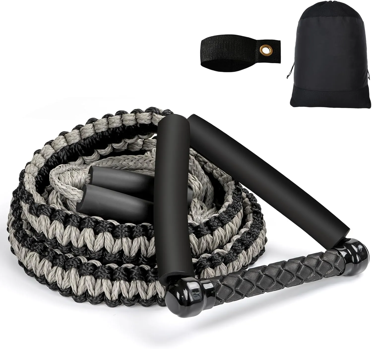 25FT Wakesurf Rope and Handle, 6 Sections Adjustable Floating Surf Tow Ropes, Braid Surf Rope for Wake Surfing, Water Sports