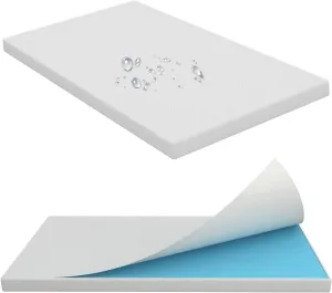 2" Crib and Toddler Mattress Topper, 27.5"x52" Size with Super Soft Water-Resistant Cover & CertiPUR-US Certified Gel-Infused Memory Foam Pad, Pure White