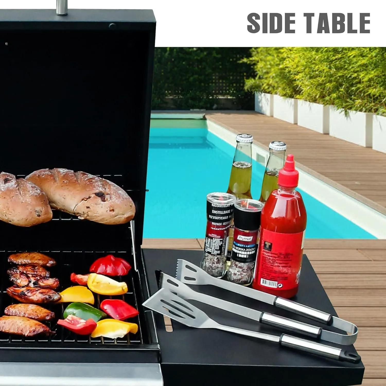 3 Burner BBQ Propane Gas Grill, Stainless Steel 30,000 BTU Patio