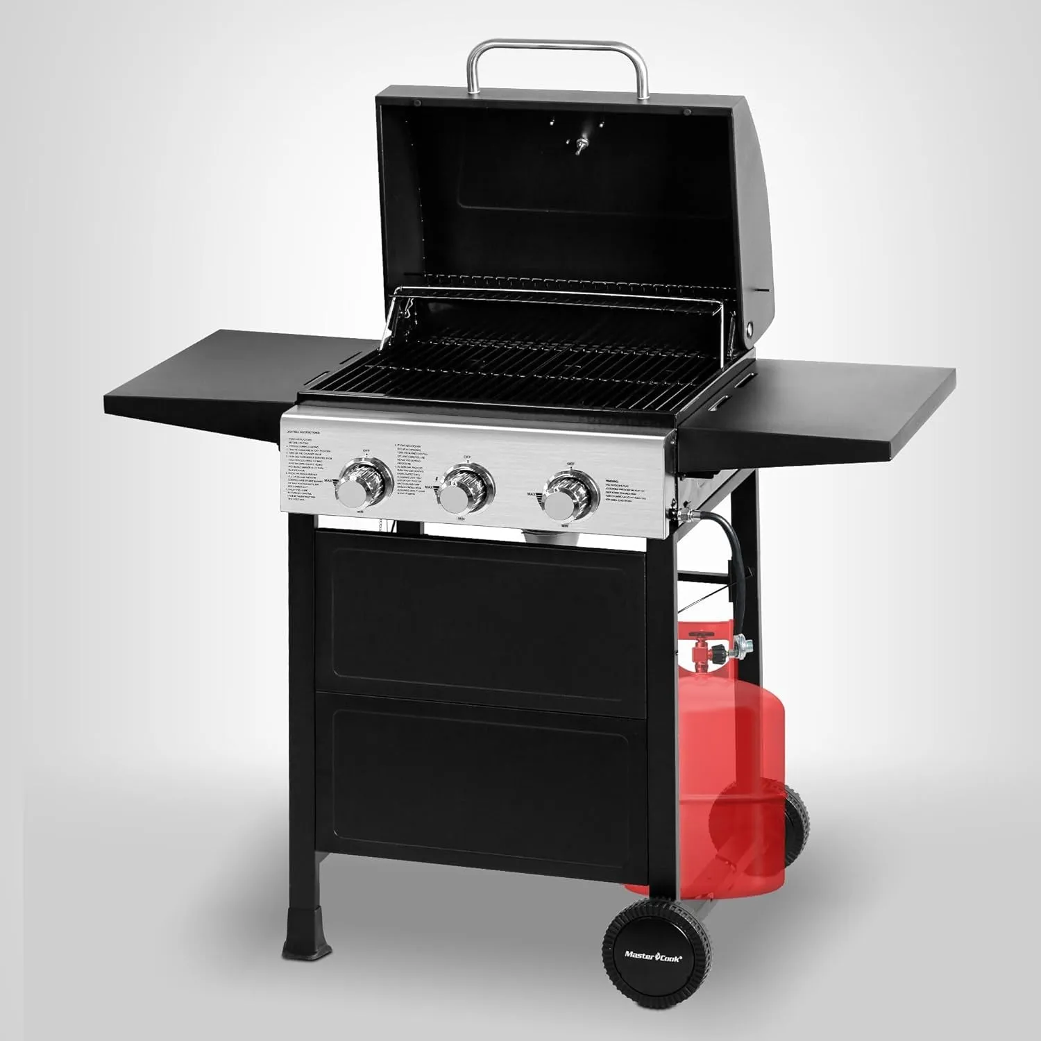 3 Burner BBQ Propane Gas Grill, Stainless Steel 30,000 BTU Patio