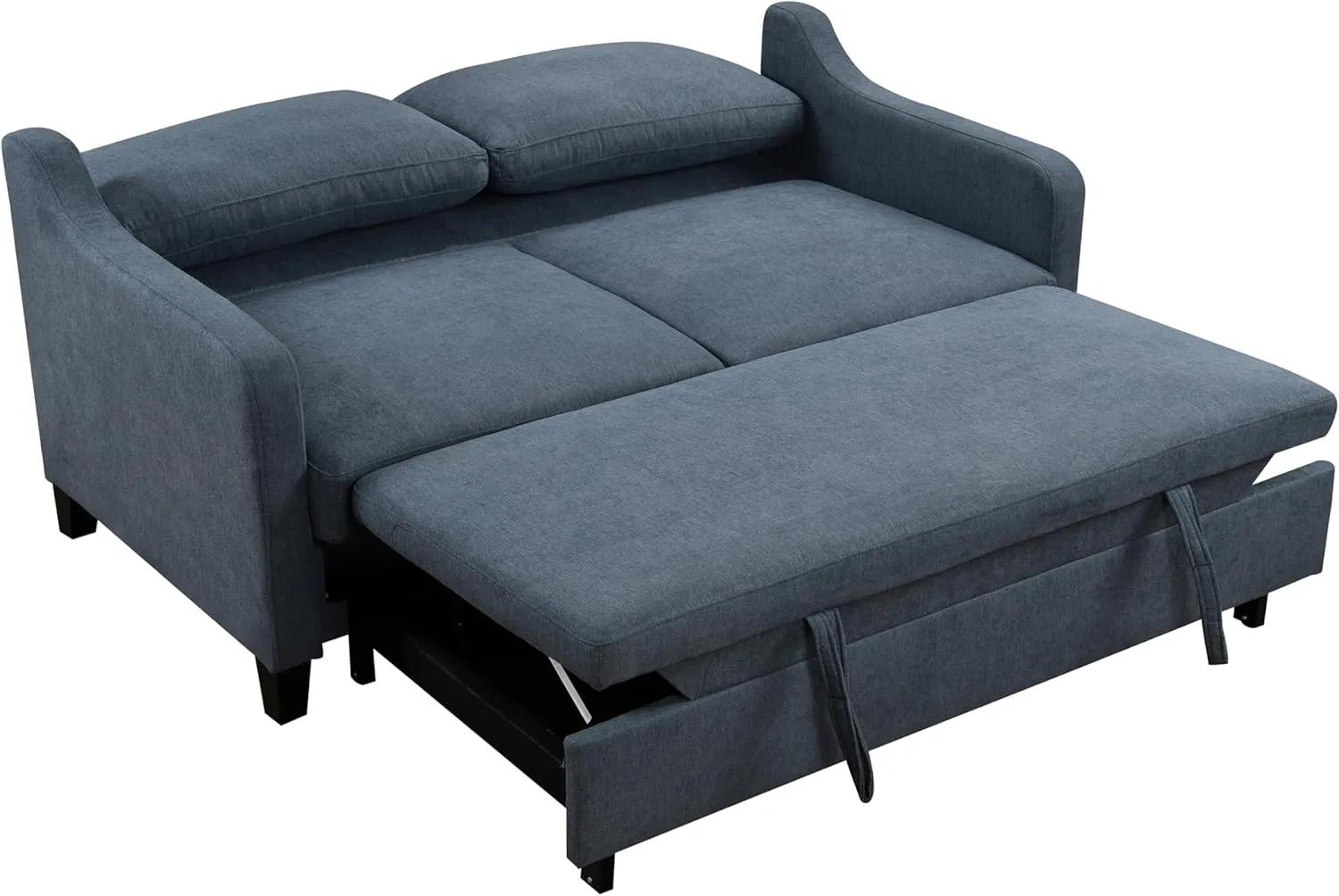 3 in 1 Queen Convertible Loveseat Sofa Bed with Pull Out Sleeper Couch Bed and Reclining Backrest ,Modern Love Seat Sleeper Sofabed Lounge Sleeper Chaise Daybed for Home Apartment Office Living Room
