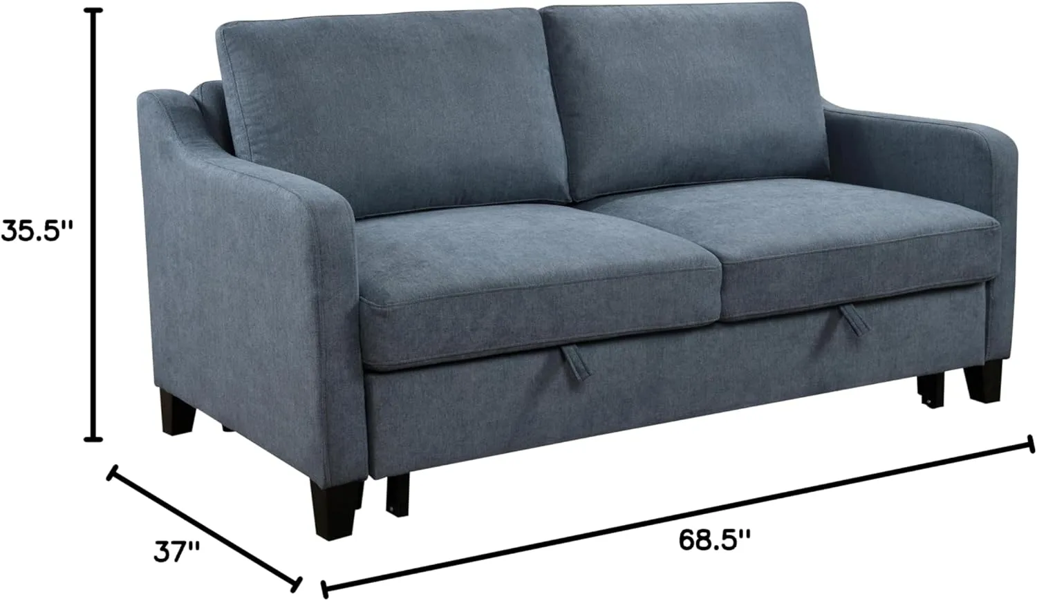 3 in 1 Queen Convertible Loveseat Sofa Bed with Pull Out Sleeper Couch Bed and Reclining Backrest ,Modern Love Seat Sleeper Sofabed Lounge Sleeper Chaise Daybed for Home Apartment Office Living Room