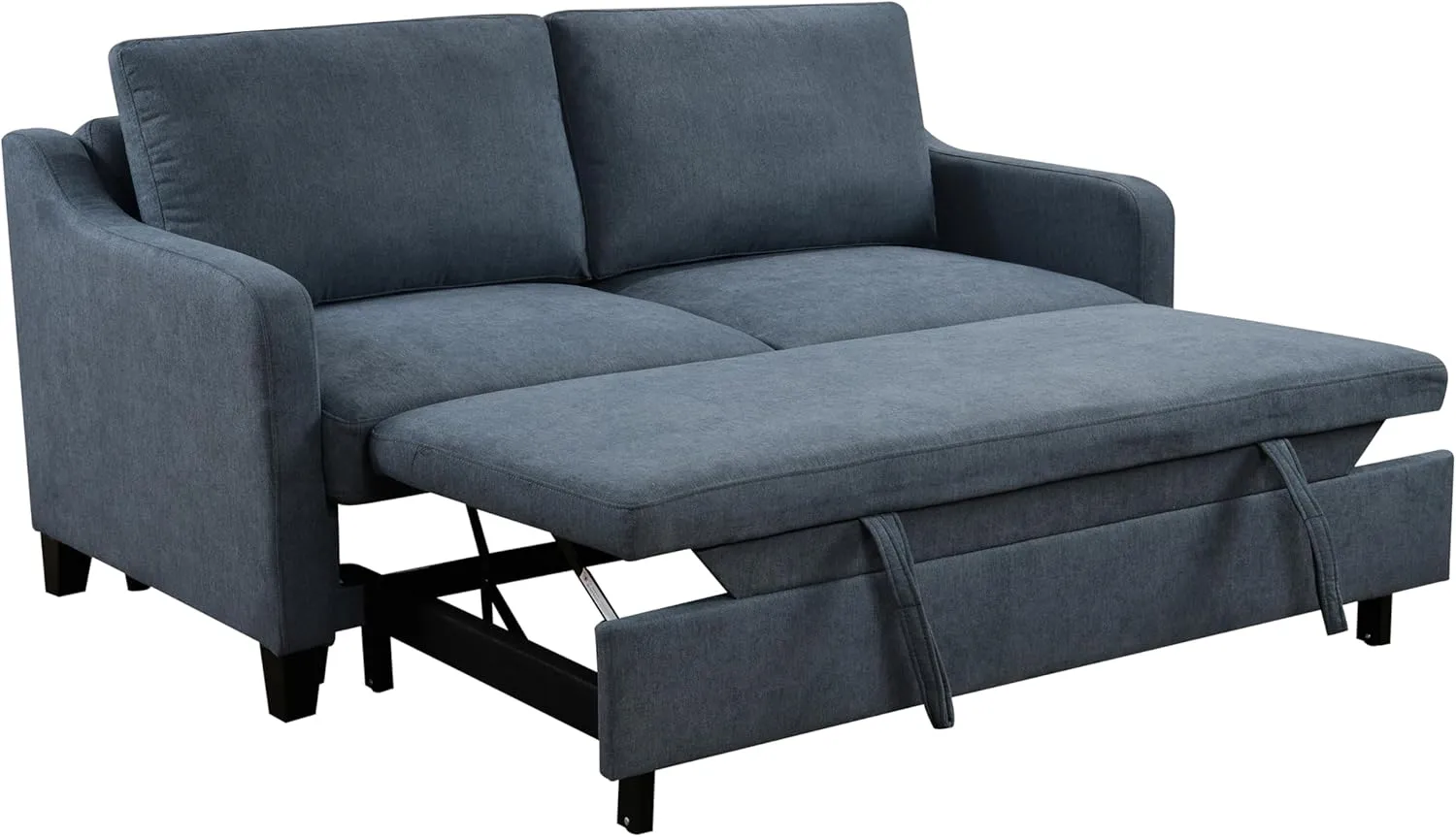 3 in 1 Queen Convertible Loveseat Sofa Bed with Pull Out Sleeper Couch Bed and Reclining Backrest ,Modern Love Seat Sleeper Sofabed Lounge Sleeper Chaise Daybed for Home Apartment Office Living Room