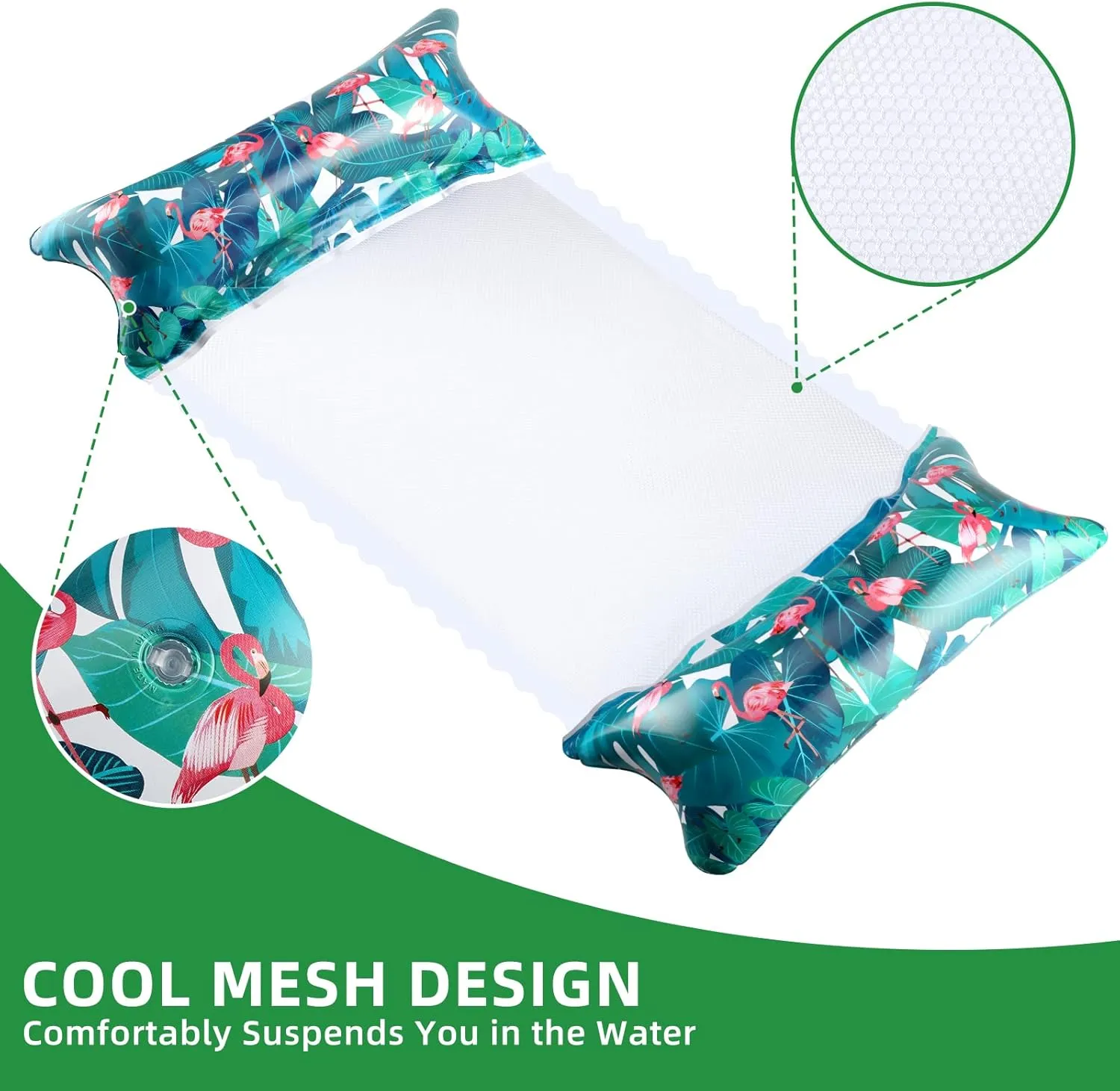 3 Pack Water Pool Floats Hammock for Adult, Pool Float Lounger for Swimming Pool, 4 in 1 Floating Rafts(Saddle, Lounge Chair, Floaties Hammock, Drifter)