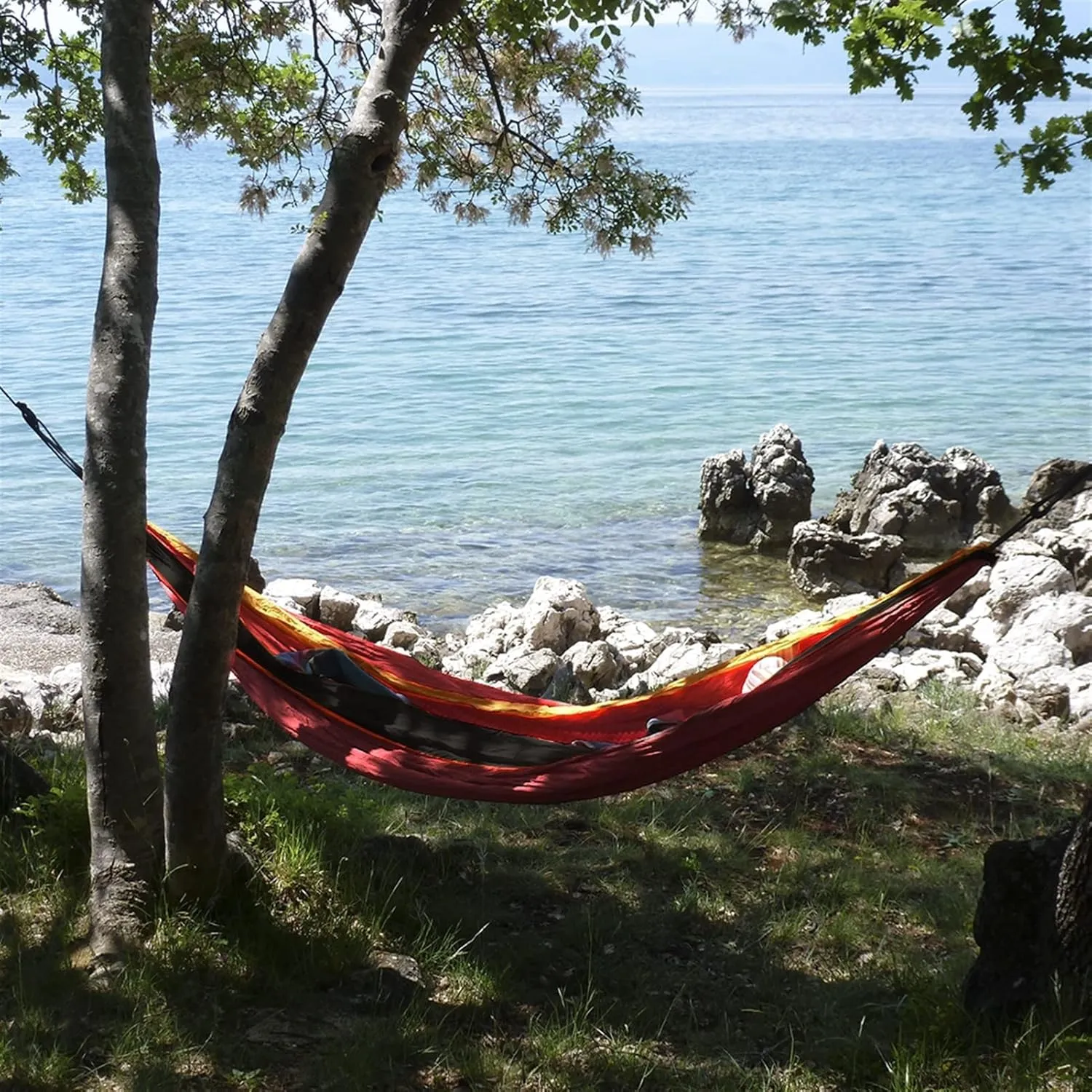 300 * 200cm Portable Camping Parachute Hammock Survival Garden Outdoor Furniture Leisure ?Travel Double Hanging Bed, Auburn Brown