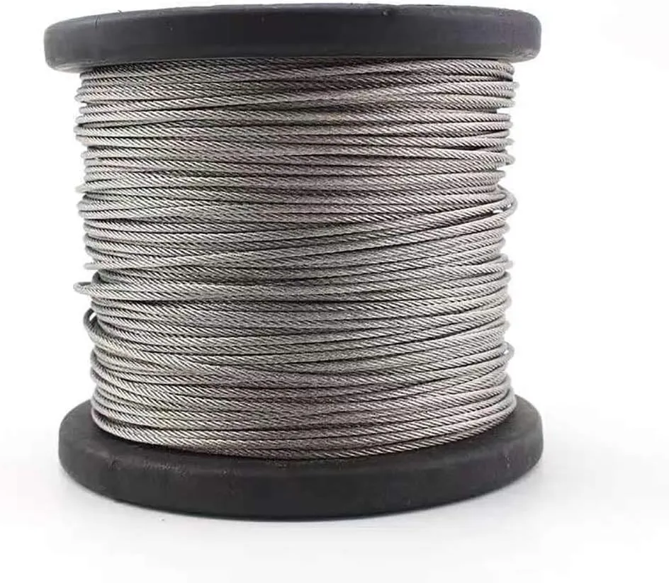 304 Stainless Steel Wire Rope Cable Bare Fishing Line Soft Rustproof Decking Lifting Clothesline7*19 Structure Braided,Dia0.08 Length164ft