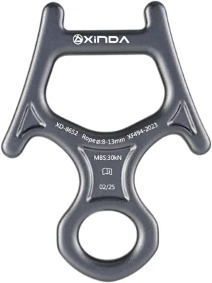 30kN 8 Figure Descender Belaying and Rappelling Gear Lightweight Downhill Equipment Sturdy Aluminum Alloy for Speleology