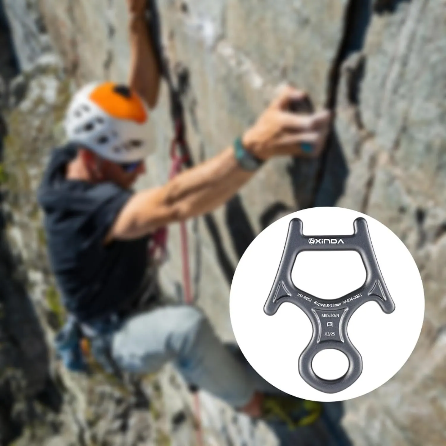 30kN 8 Figure Descender Belaying and Rappelling Gear Lightweight Downhill Equipment Sturdy Aluminum Alloy for Speleology