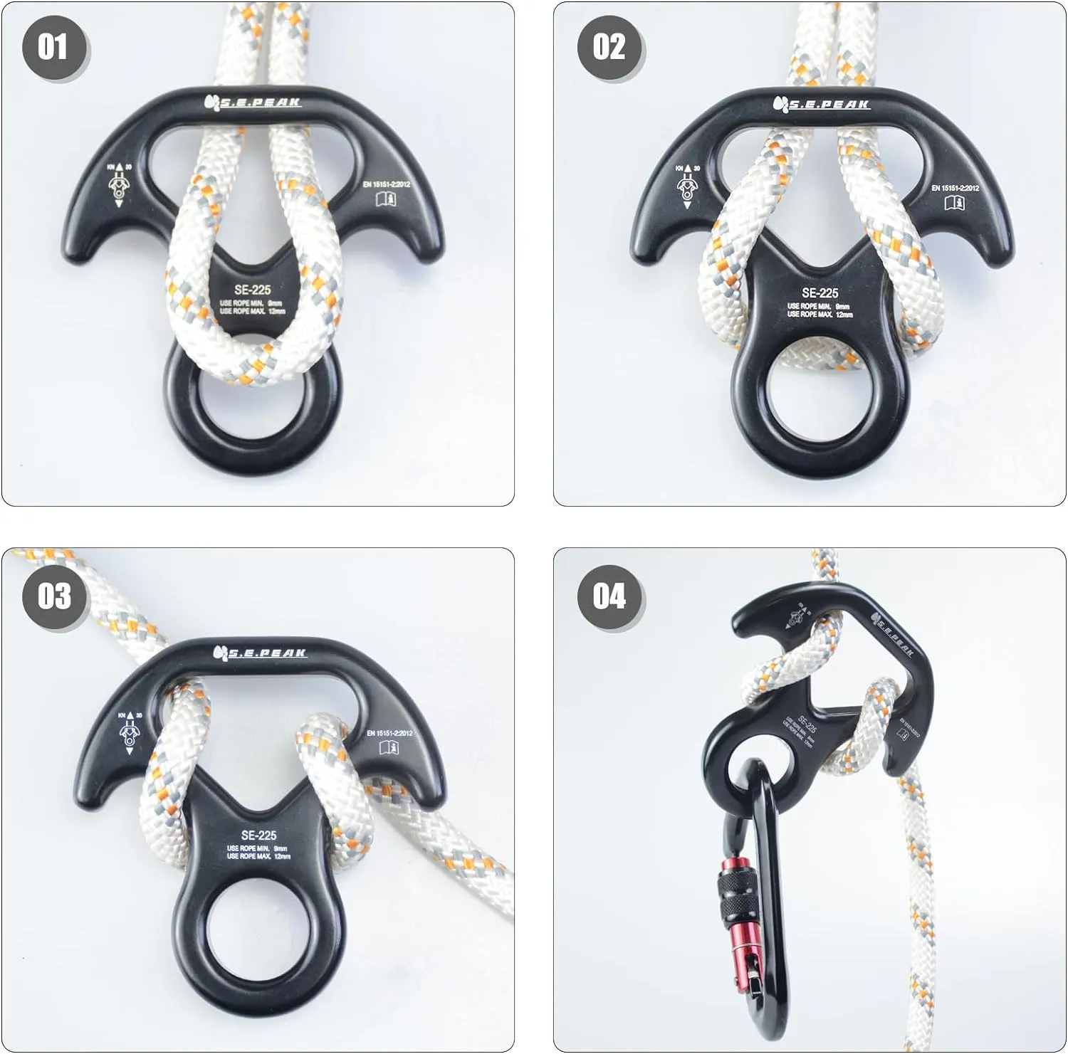 30kN/35kN/40kN Rescue Figure 8 Descender Climbing Gear Downhill Equipment Rigging Plate Rappeling Device for Rock Climbing/Aluminum Alloy
