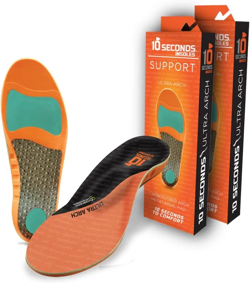 3810 Ultra Arch Support – Foam Cushion Insoles for Men & Women w/Metatarsal Pad, Plantar Fasciitis Relief, Morton's Neuroma Metatarsalgia Orthotics, Heavy Impact Shoe Insert (M 12) 2-Pack