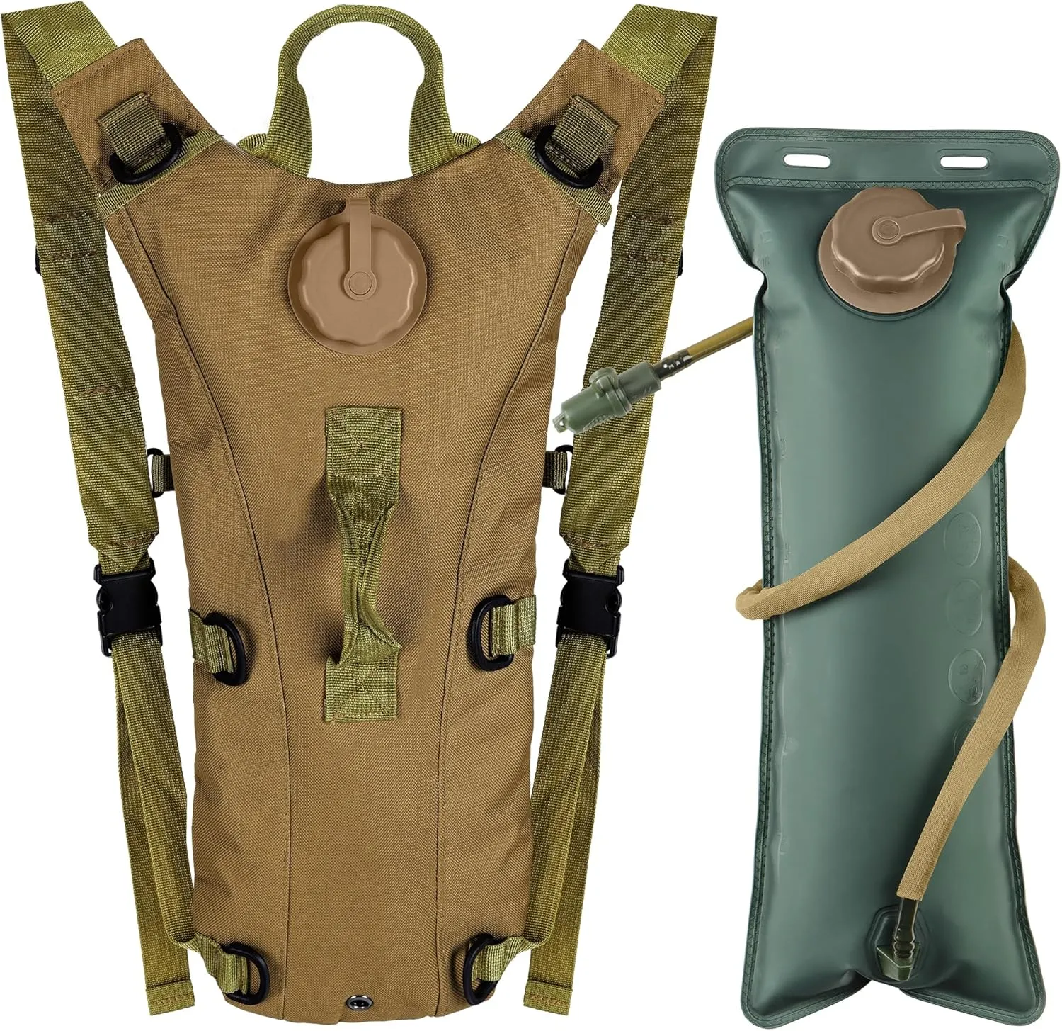 3L Water Backpack for Hiking, Water Hydration Backpack for Running, Tactical Hydro Backpack with 3L Water Bladder, Hydration Packs for Festivals Rave