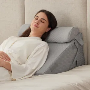 3PCS Wedge Pillow Set for After Surgery, Wedge Pillow Headboard, Adjustable 9&12 Inch Bed Pillow Wedge for Sleeping, Acid Reflux, Orthopedic Pillow Wedge for Back Pain Relief, Gerd, Grey
