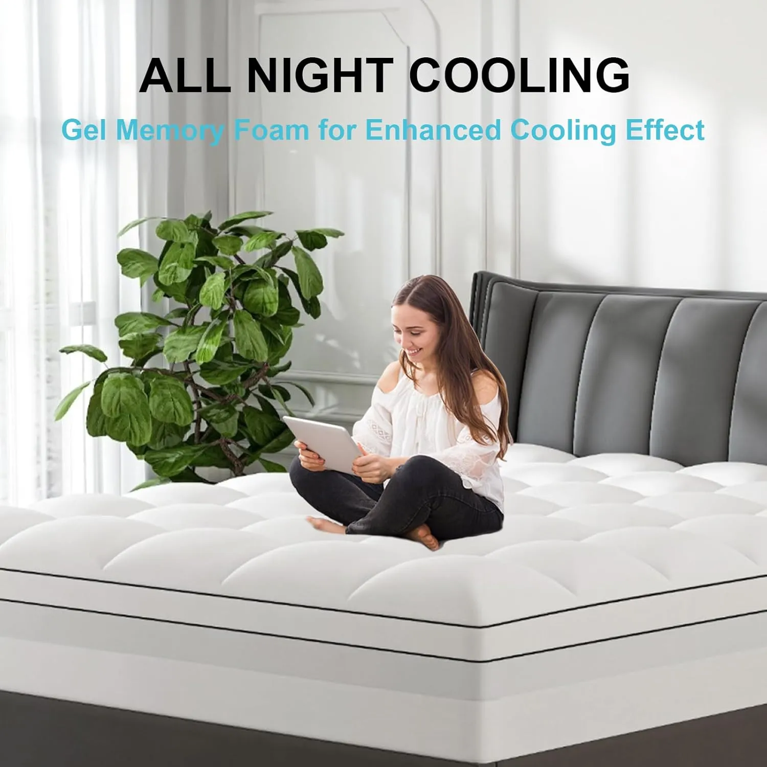 4 Inch Twin Mattress Topper Dual Layer,2 Inch Gel Memory Foam Plus 2 Inch Cooling Pillow Top Mattress Pad Cover for Back Pain,with 8-21 Inch Deep Pocket