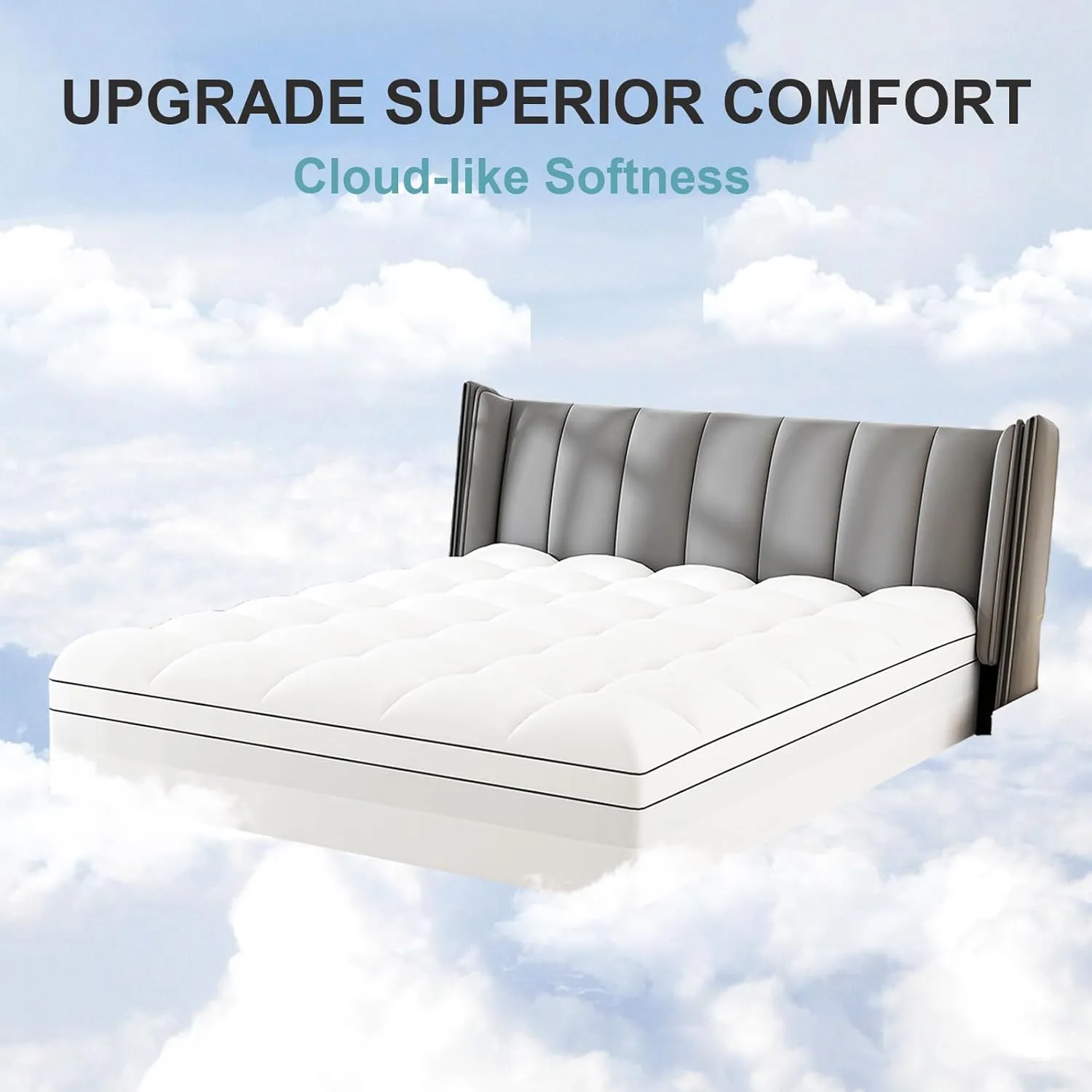 4 Inch Twin Mattress Topper Dual Layer,2 Inch Gel Memory Foam Plus 2 Inch Cooling Pillow Top Mattress Pad Cover for Back Pain,with 8-21 Inch Deep Pocket