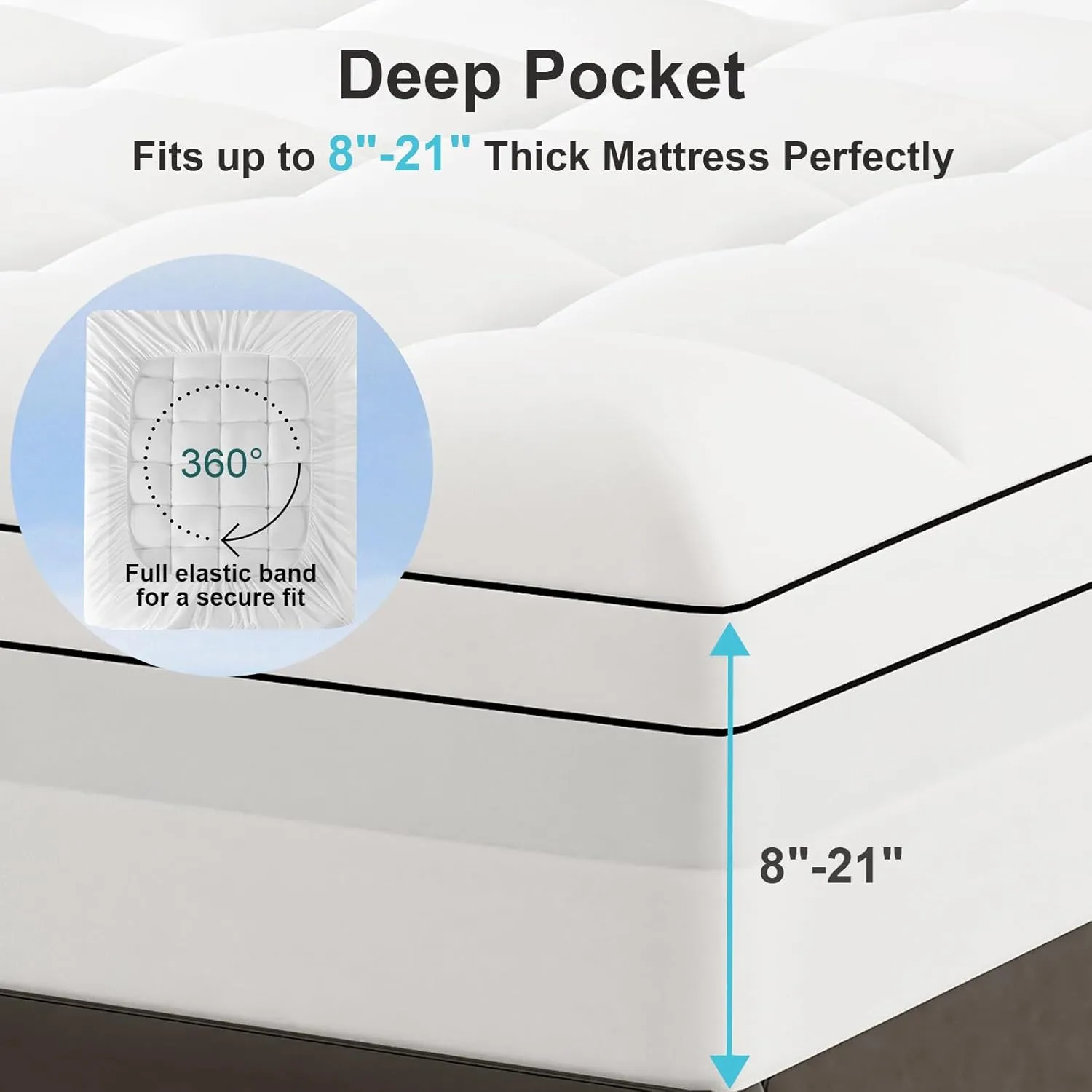 4 Inch Twin Mattress Topper Dual Layer,2 Inch Gel Memory Foam Plus 2 Inch Cooling Pillow Top Mattress Pad Cover for Back Pain,with 8-21 Inch Deep Pocket