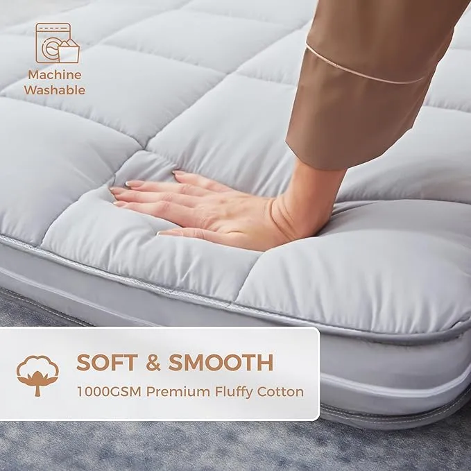 4Inch Cot Mattress Topper,Small Single Gel Infused Memory Foam,Machine Washable Cotton Cover,Roll Up Floors Mat,Portable Folding Sleep Pad(72 X 24“)