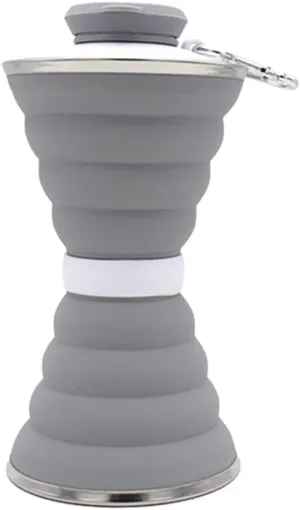 500mL Collapsible Soft Kettle Cycling Silicone Water Bottle Gym Sports Outdoor for Outdoor Exercise Sport Ornaments (Color : Gray)