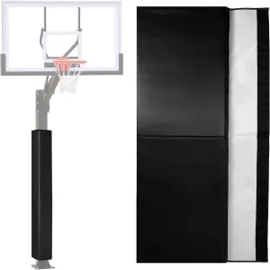 6ft Tall Square Basketball Pole Pads - 2" Thick Heavy-Duty All-Weather Pole Padding Outdoor, Weatherproof Basketball Pole Pad for Player Protection, Fits 4", 5" & 6" Basketball Hoop Poles