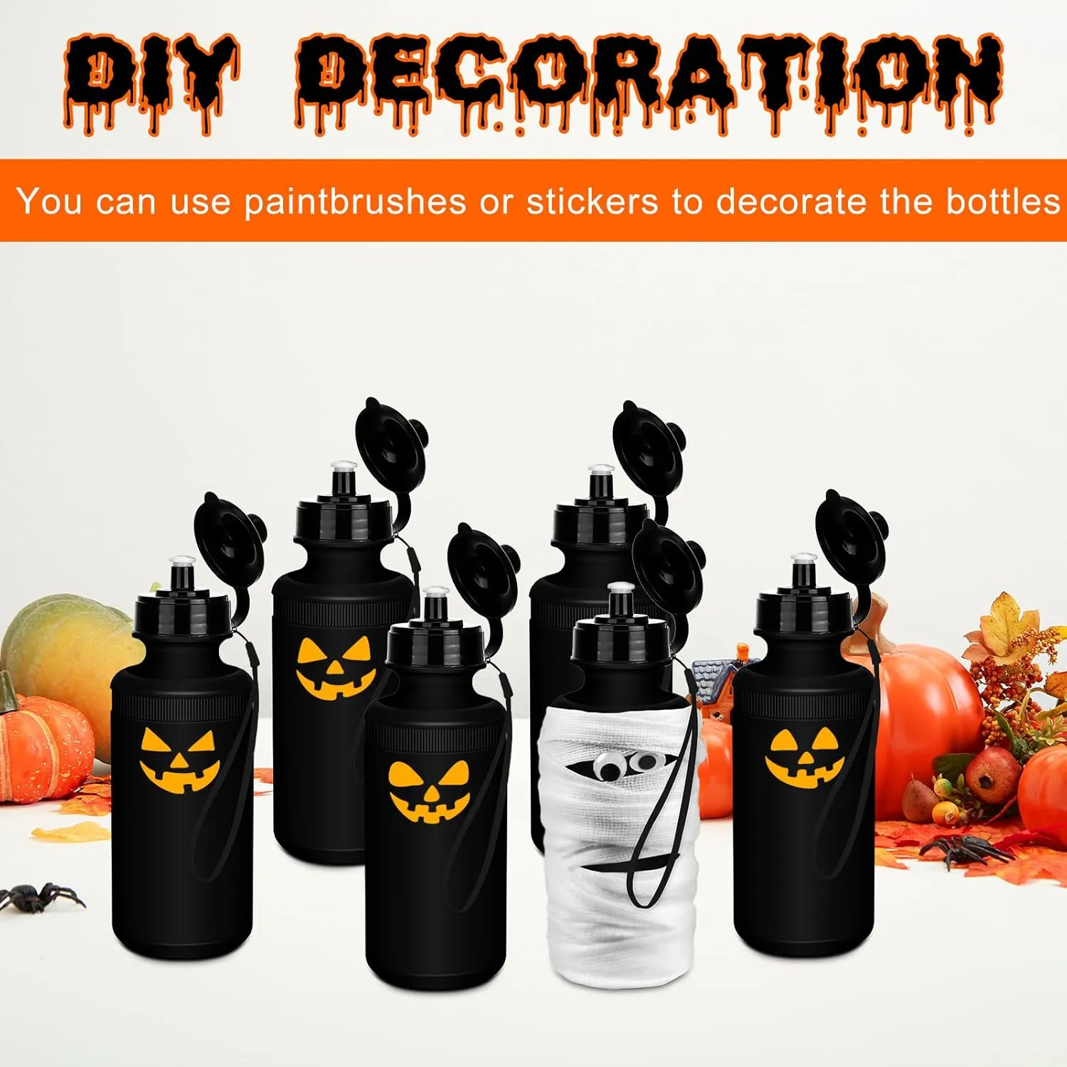 72 Pcs Sports Water Bottles Bulk 20 oz Squeeze Reusable Plastic Water Bottles with Nylon Strap Leak Proof Blank DIY Cups for School Football Team Beach Summer Graduation Gifts