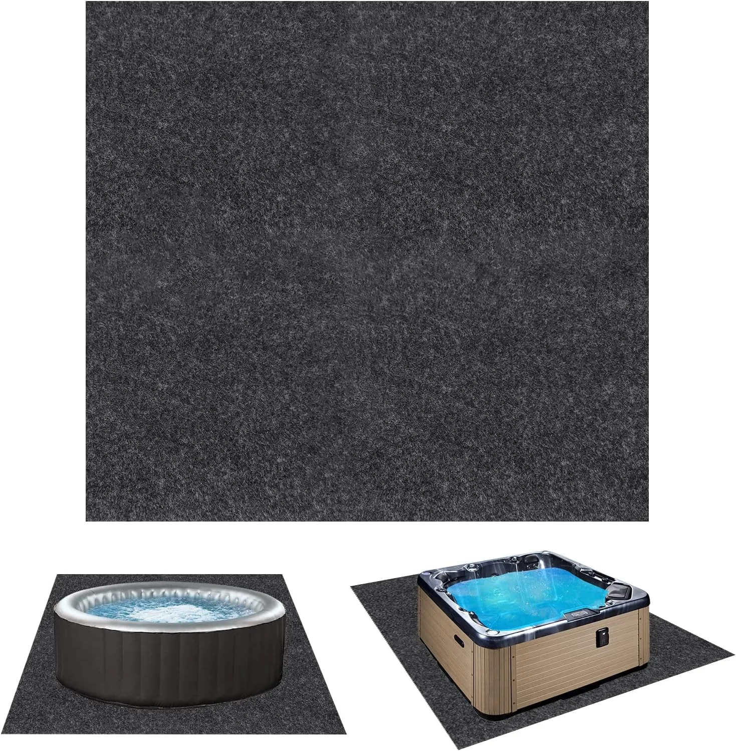 74" X 72" Hot Tub Mat, Inflatable Hot Tubs Floor Pad, Reusable Washable Spa Pool Ground Protection, Durable Hot Tub Flooring Protector, Anti-Slip Waterproof Backing, Suitable for Outdoor Indoor
