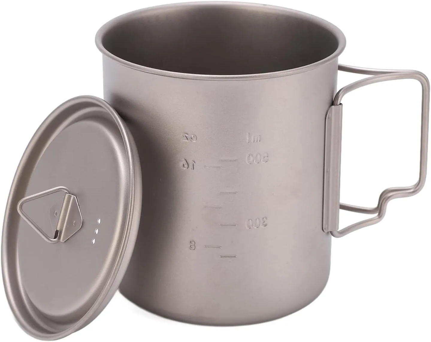 750ml Outdoor Titanium Water Mugs With Folding Handles Portable Camping Titanium Water Cup