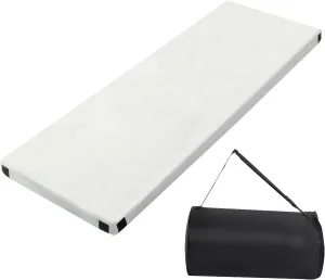 75" D x 25" W x 2.5" H Memory Foam Camping Mattress,Memory Foam Folding Sleeping Pad,Trifold Mattress,Crystal Velvet Cover, Foldable Floor Mattress Topper,Guest Bed for Adult,Camping Mat