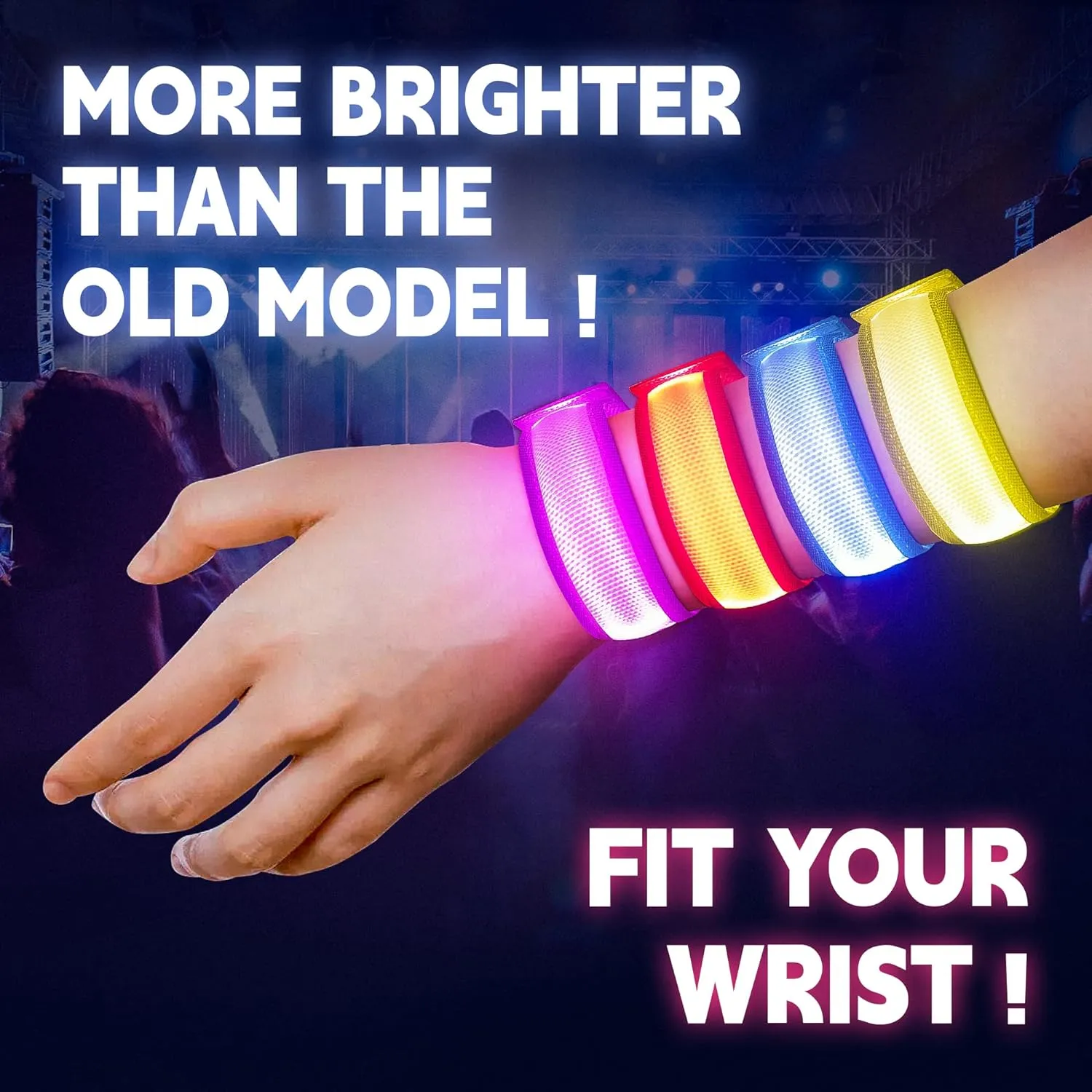 8 PCS LED Glow Bracelets, Light Up Bracelets for Kids Adults - Glow in The Dark Party Bracelets Favors Supplies for Christmas, Concerts, Festivals, Game Prizes, Sports, Rave Accessories.