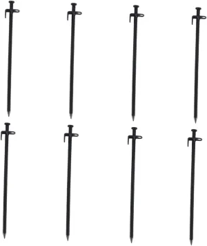 8pcs Ground Nail Pole Camp Kettle Shelter Tent Tarp Inflatable Canopy Drillable Air Pegs Multiuse Heavy Duty Stakes Hiking Accessory Black Stainless Steel