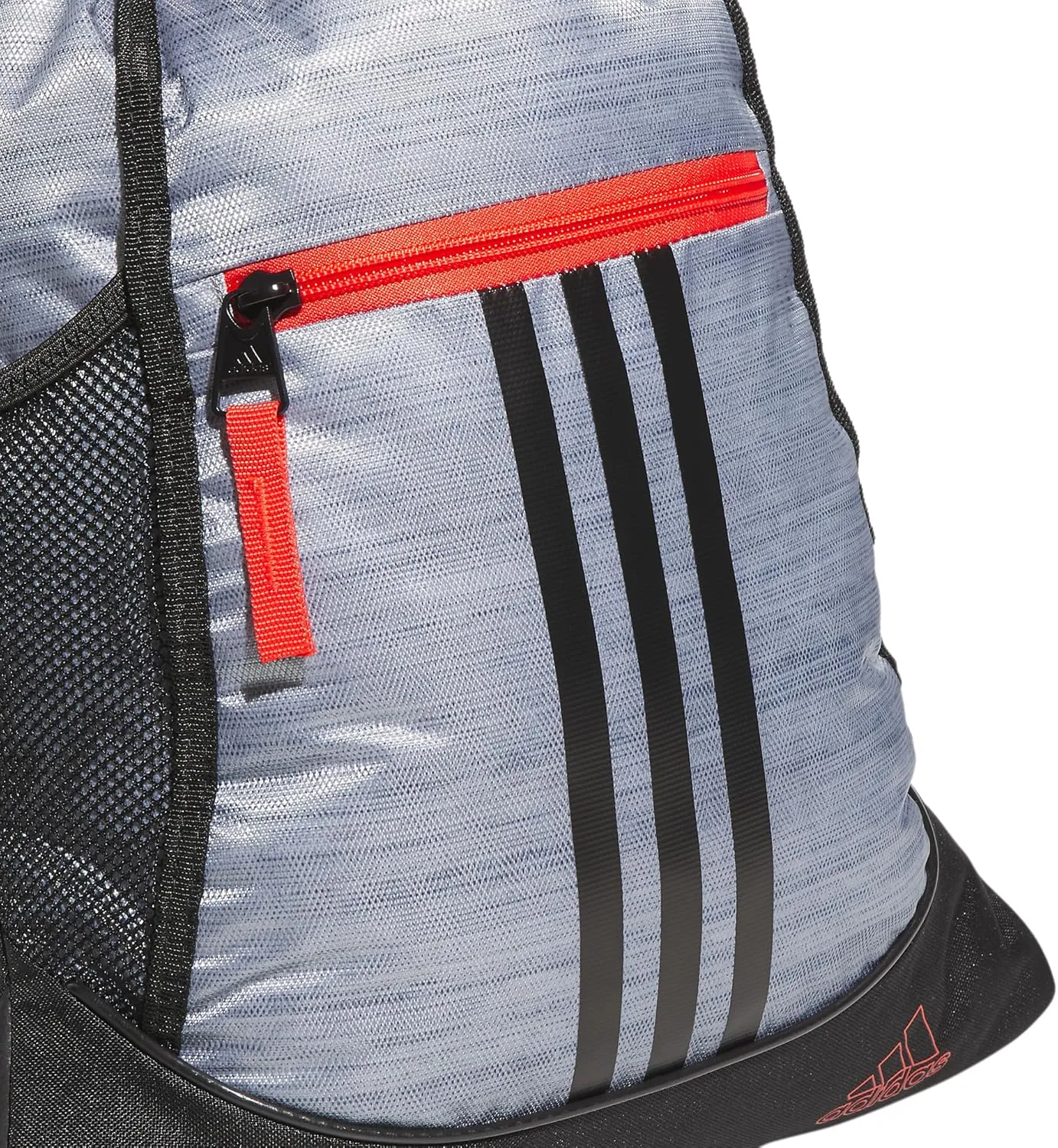 adidas Alliance Sackpack (12L) Lightweight Athletic Small Drawstring Team Sports Workout Bag Discontinued, Two Tone Grey Two/Black/Bright Red, One Size
