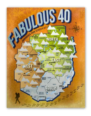 Adirondacks/High Peaks/Hiker/Gift/Hiking/Scratch Off/ADK 46er/ Mountains/Journal/Map/Peakquest/Hiking Supplies and Accessories